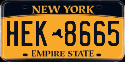 NY license plate HEK8665