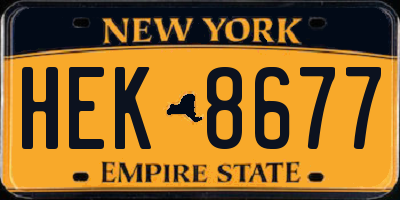 NY license plate HEK8677