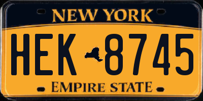 NY license plate HEK8745