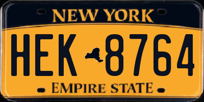 NY license plate HEK8764