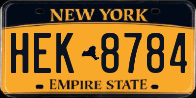 NY license plate HEK8784