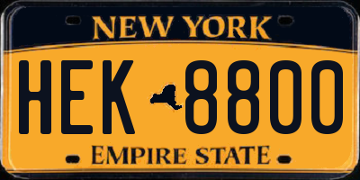 NY license plate HEK8800