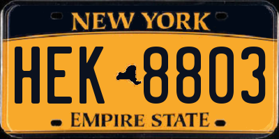 NY license plate HEK8803