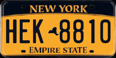 NY license plate HEK8810