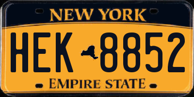 NY license plate HEK8852