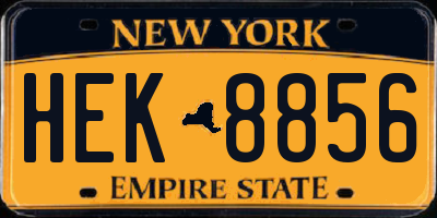 NY license plate HEK8856