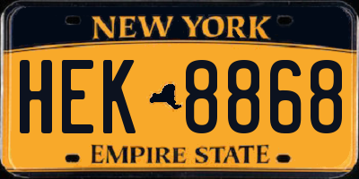 NY license plate HEK8868