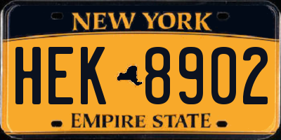 NY license plate HEK8902