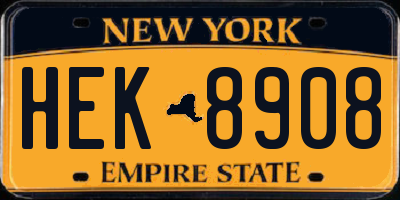 NY license plate HEK8908