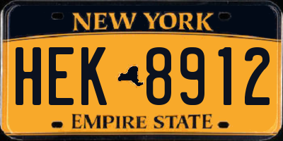 NY license plate HEK8912