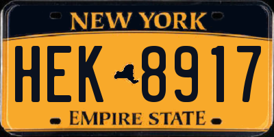 NY license plate HEK8917