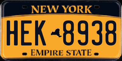 NY license plate HEK8938