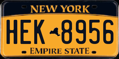 NY license plate HEK8956