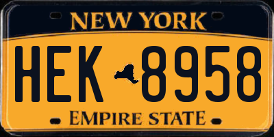 NY license plate HEK8958