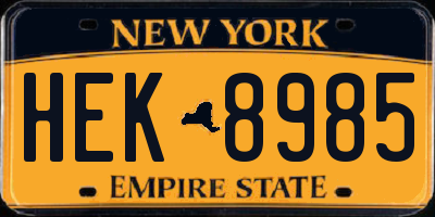 NY license plate HEK8985