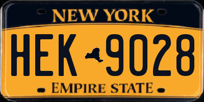 NY license plate HEK9028