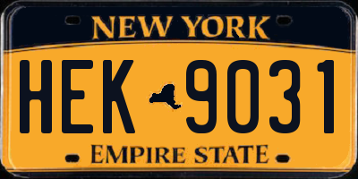 NY license plate HEK9031
