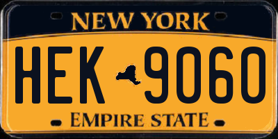 NY license plate HEK9060