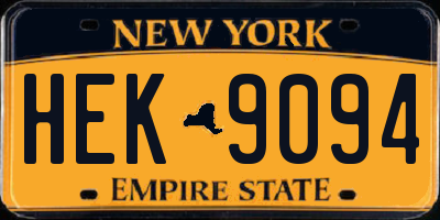 NY license plate HEK9094