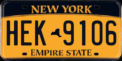 NY license plate HEK9106