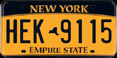 NY license plate HEK9115