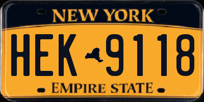 NY license plate HEK9118