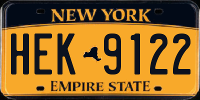 NY license plate HEK9122