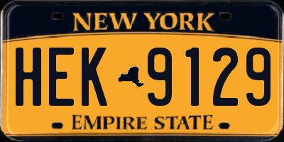 NY license plate HEK9129