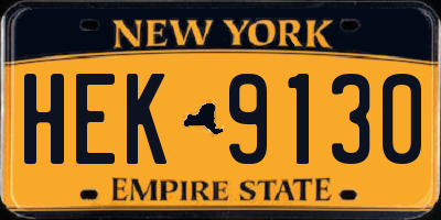 NY license plate HEK9130