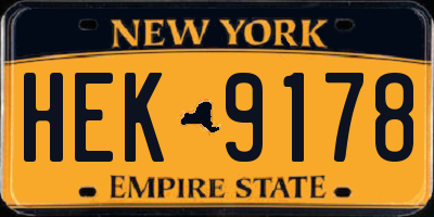 NY license plate HEK9178