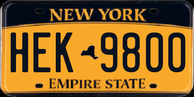 NY license plate HEK9800