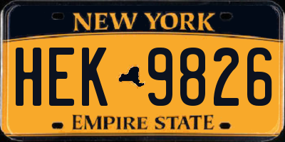 NY license plate HEK9826