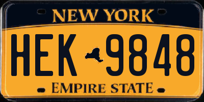 NY license plate HEK9848