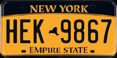NY license plate HEK9867