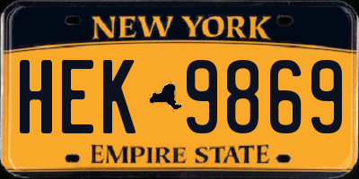 NY license plate HEK9869