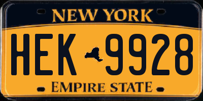 NY license plate HEK9928