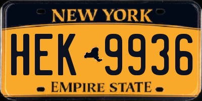 NY license plate HEK9936
