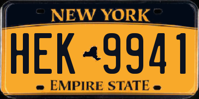 NY license plate HEK9941