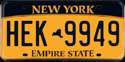 NY license plate HEK9949