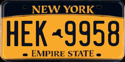 NY license plate HEK9958