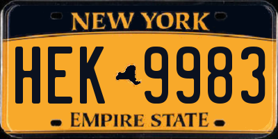 NY license plate HEK9983