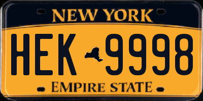 NY license plate HEK9998