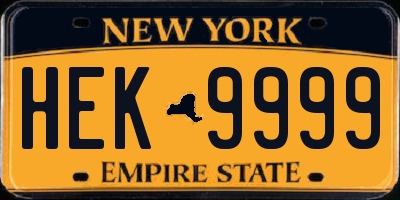 NY license plate HEK9999