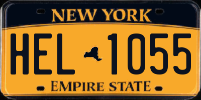 NY license plate HEL1055