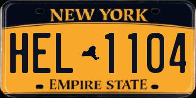NY license plate HEL1104