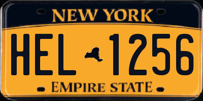 NY license plate HEL1256