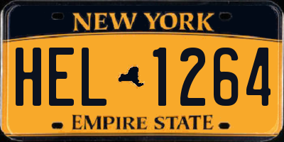 NY license plate HEL1264