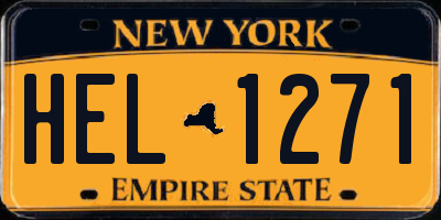 NY license plate HEL1271