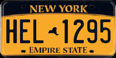 NY license plate HEL1295