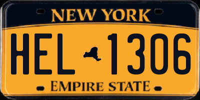 NY license plate HEL1306